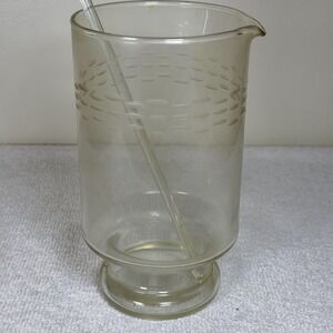 Unique MCM Beaker-shaped Cocktail Mixing Glass 24 oz w/ spout & stirrer